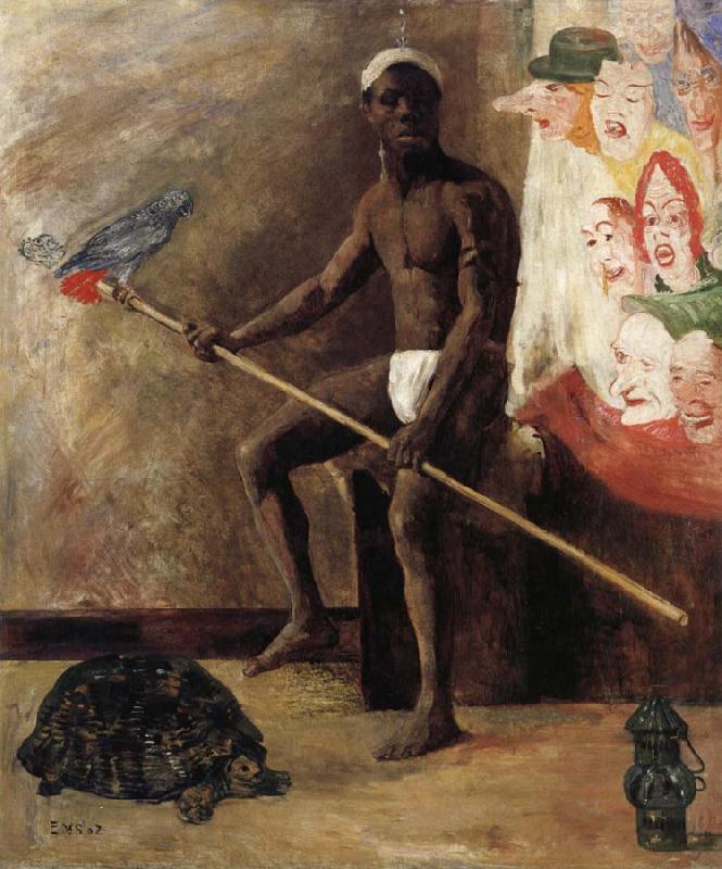 James Ensor Masks Watching a Negro Minstrel Germany oil painting art